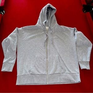 Time And Tru Women’s Gray Full Zip Hooded Hoodie Sweatshirt Jacket Sweater XL